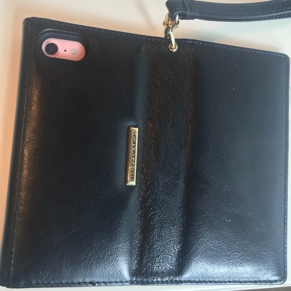Rebecca Minkoff Leather IPHONE 7 Whipstitch WristWristlet CreditCard Wallet Case - Picture 5 of 11
